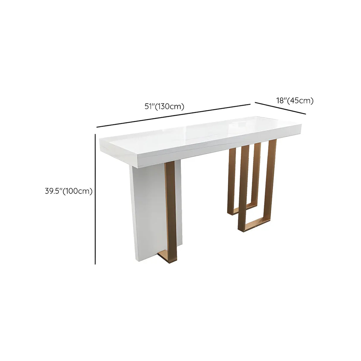 Modern Scratch Resistant White Marble Counter Height Bar Table Image - 11