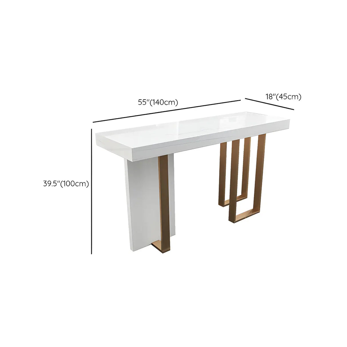Modern Scratch Resistant White Marble Counter Height Bar Table Image - 12
