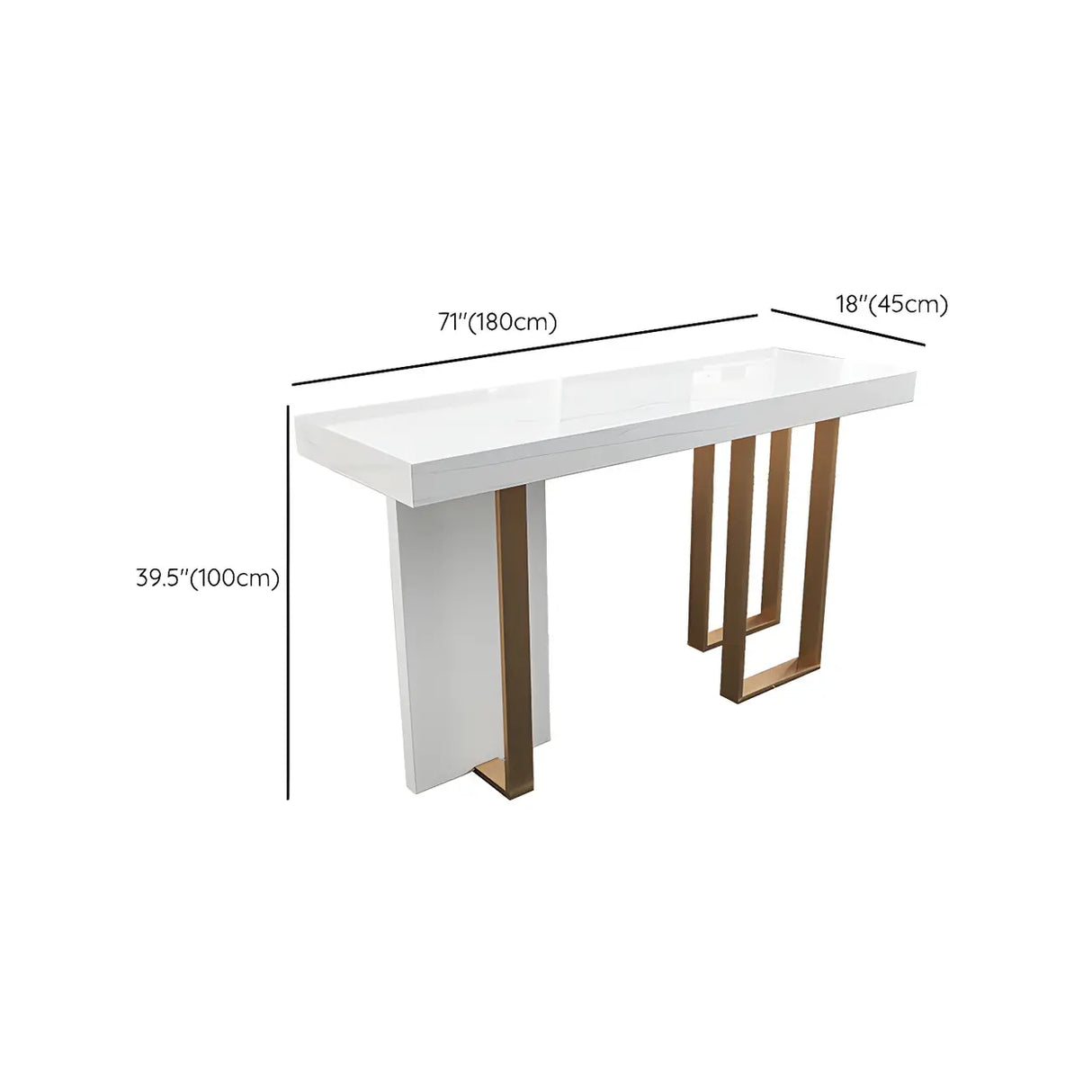 Modern Scratch Resistant White Marble Counter Height Bar Table Image - 15