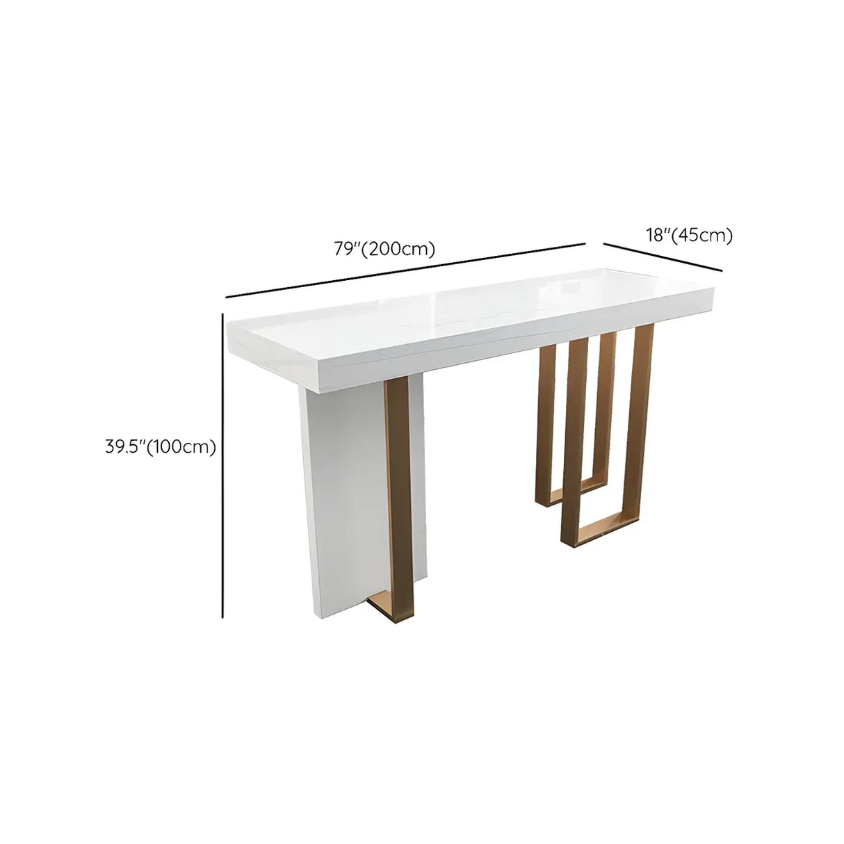 Modern Scratch Resistant White Marble Counter Height Bar Table Image - 16