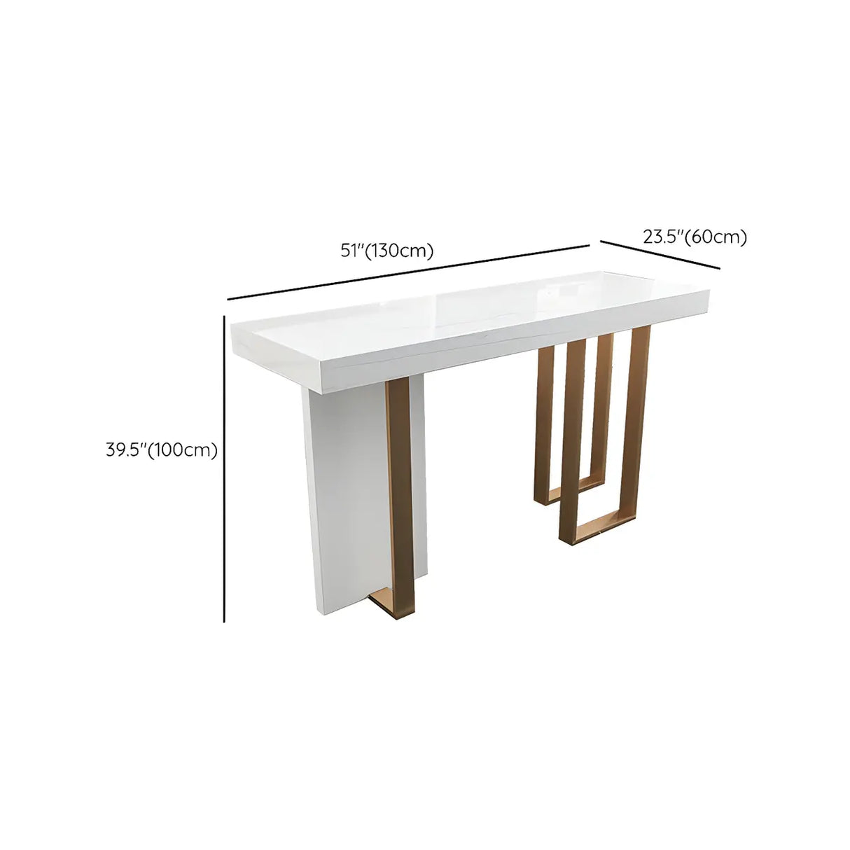 Modern Scratch Resistant White Marble Counter Height Bar Table Image - 18