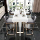 Modern Scratch Resistant White Marble Counter Height Bar Table Image - 2