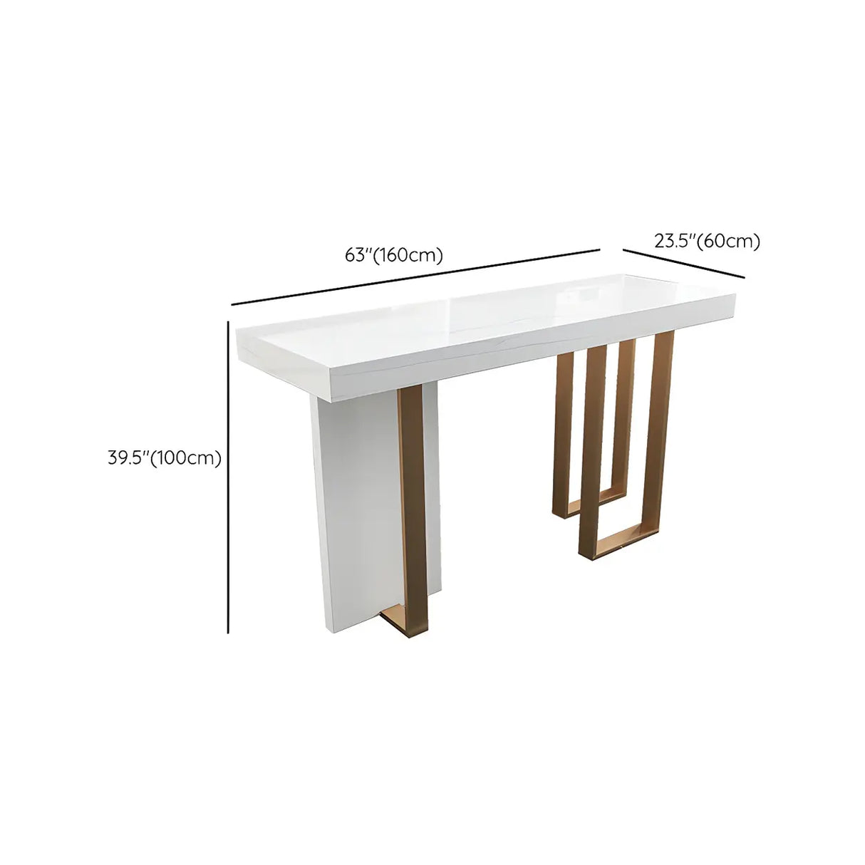 Modern Scratch Resistant White Marble Counter Height Bar Table Image - 21