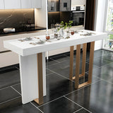 Modern Scratch Resistant White Marble Counter Height Bar Table Image - 4
