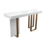 Modern Scratch Resistant White Marble Counter Height Bar Table Image - 5