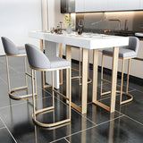 Modern Scratch Resistant White Marble Counter Height Bar Table Image - 9