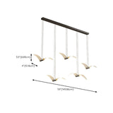 Modern Seagull LED Pendant Light for Lobby, White, Large Image - 16