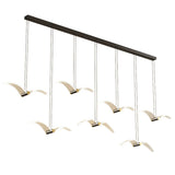 Modern Seagull LED Pendant Light for Lobby, White, Large Image - 5