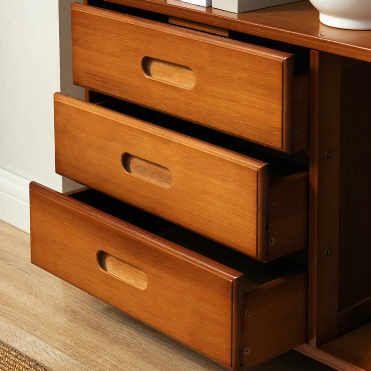 Modern Sepia Wood Vertical Rectangle Open Bookshelf Image - 14