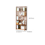 Modern Sepia Wood Vertical Rectangle Open Bookshelf #size