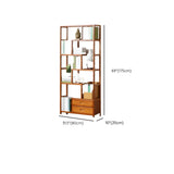 Modern Sepia Wood Vertical Rectangle Open Bookshelf Image - 18