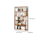 Modern Sepia Wood Vertical Rectangle Open Bookshelf Image - 20