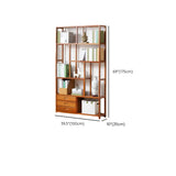 Modern Sepia Wood Vertical Rectangle Open Bookshelf Image - 23