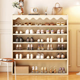 Modern Shelf Wood Entryway Beige 5-Tier Shoe Storage Image - 1
