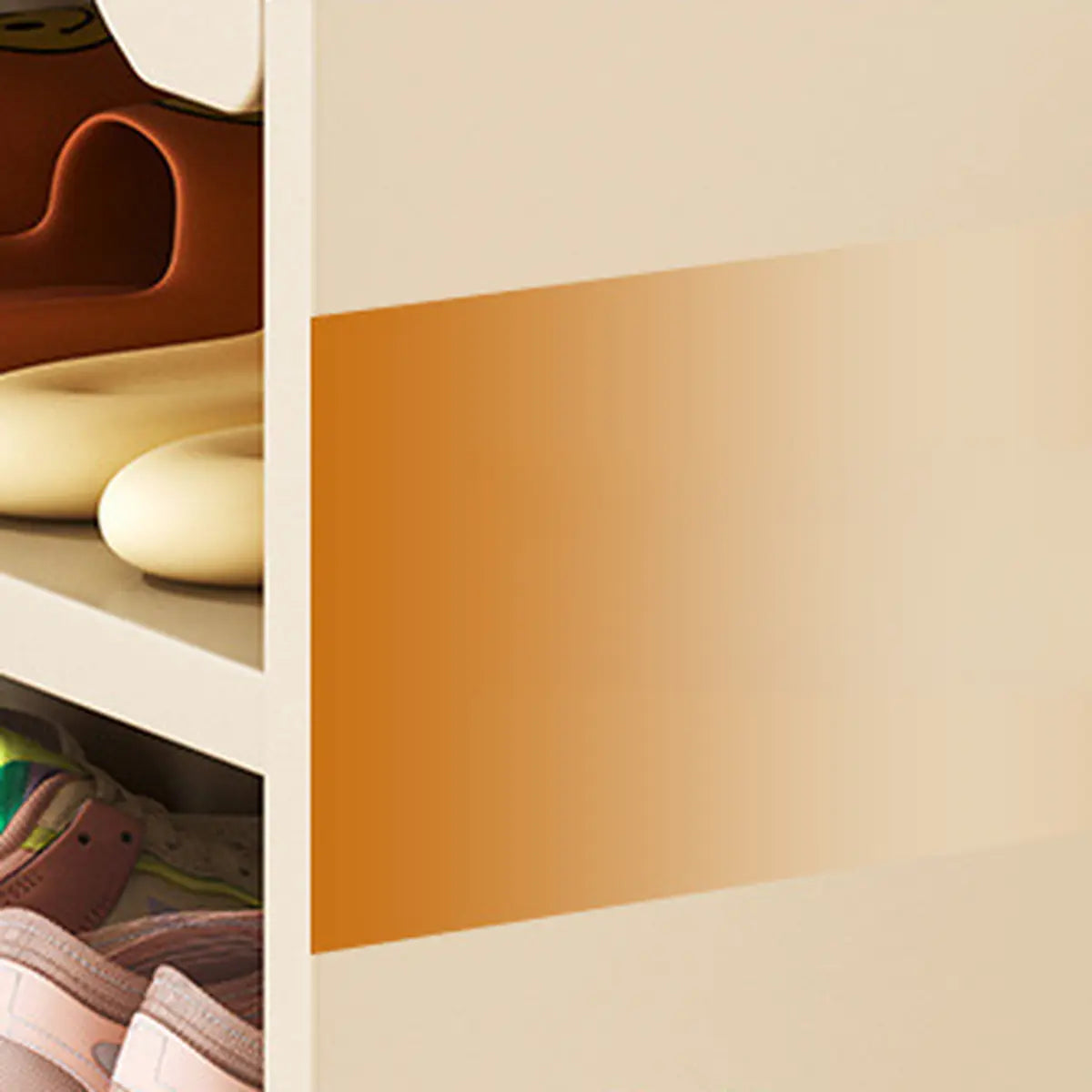 Modern Shelf Wood Entryway Beige 5-Tier Shoe Storage Image - 7