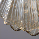 Modern Shell Glass Pendant Light Flexible Length Image - 12