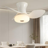 Modern Simple 3 Blade White LED Ceiling Fan with Light Image - 1