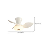 Modern Simple 3 Blade White LED Ceiling Fan with Light #size