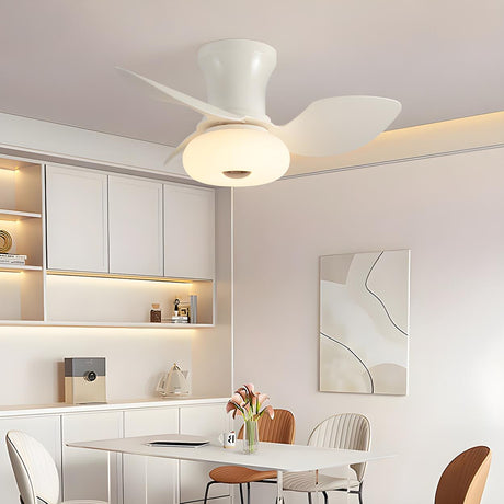 Modern Simple 3 Blade White LED Ceiling Fan with Light Image - 2