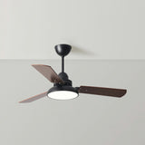 Modern Simple 3 Wood Blades LED Ceiling Fan Light Image - 14
