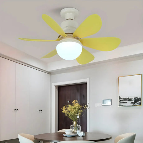 Modern Simple 6 Blade Dimming Ceiling Fan with Light Image - 1
