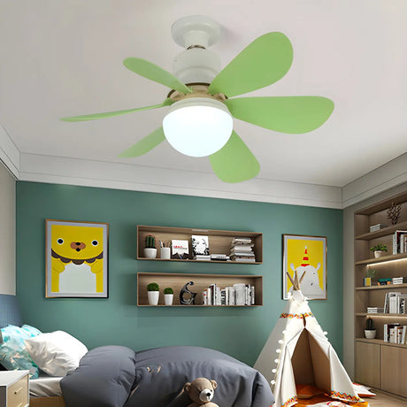 Modern Simple 6 Blade Dimming Ceiling Fan with Light Image - 2