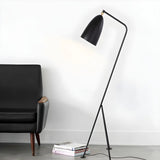Modern Simple Black Cone and Tripod Metal Floor Lamp Image - 1