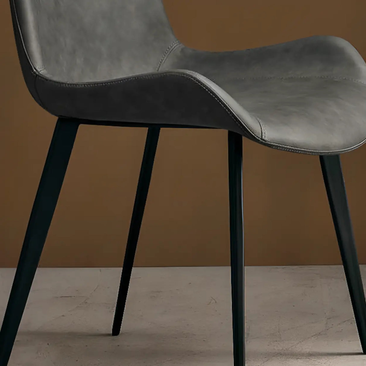 Modern Simple Closed Back Upholster Side Dining Chair Image - 12