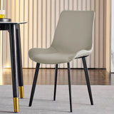 Modern Simple Closed Back Upholster Side Dining Chair Image - 4