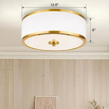 Modern Simple Fabric Drum Flush Mount Ceiling Light #size