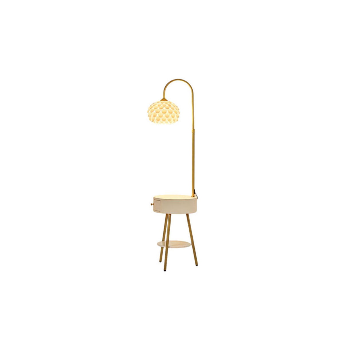 Modern Simple Feather Side Table Metal Floor Lamp Image - 6