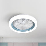 Modern Simple Flush-Mounted Round Ceiling Fan Light Image - 10