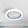 Modern Simple Flush-Mounted Round Ceiling Fan Light Image - 10
