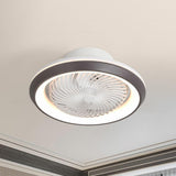 Modern Simple Flush-Mounted Round Ceiling Fan Light Image - 11