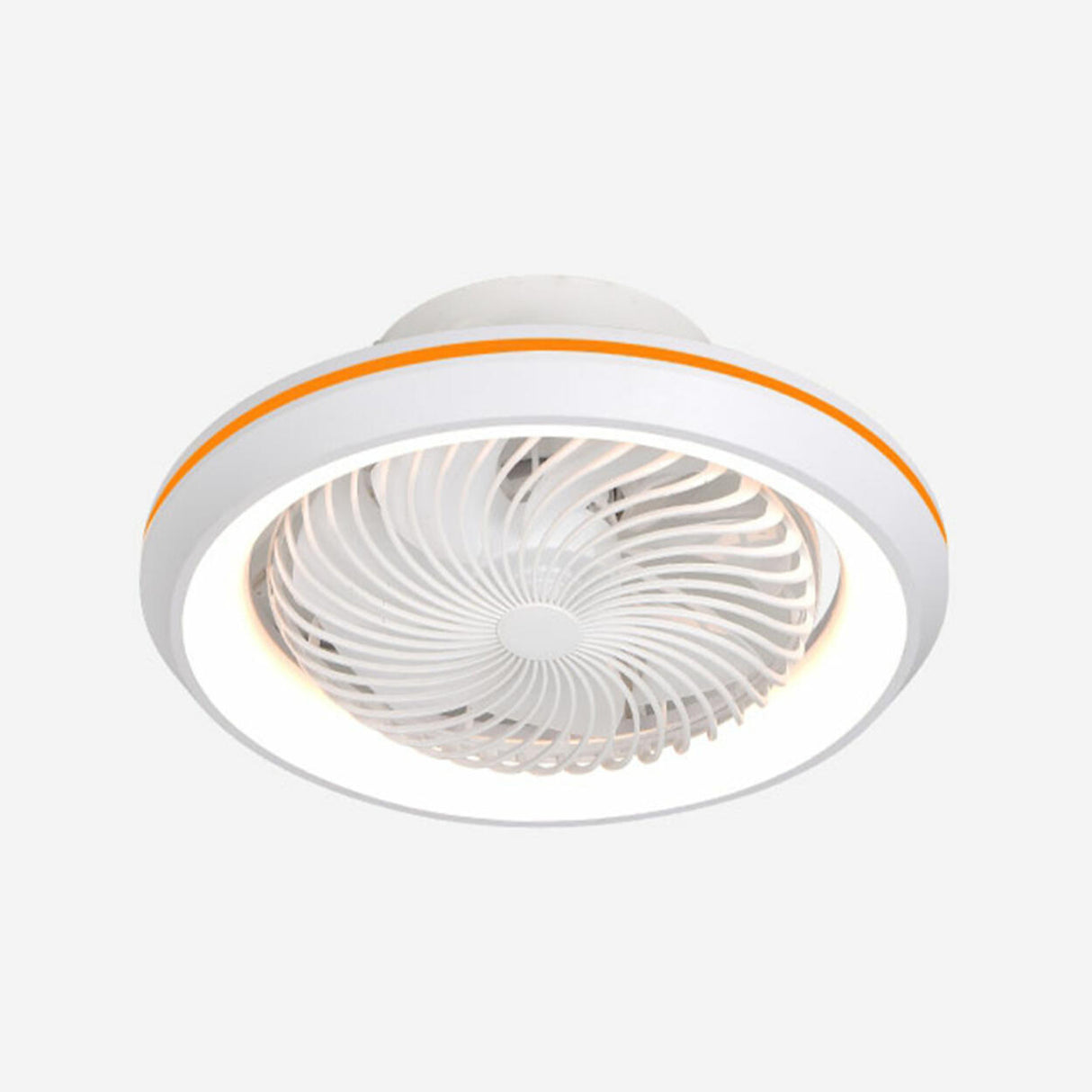 Modern Simple Flush-Mounted Round Ceiling Fan Light Image - 12