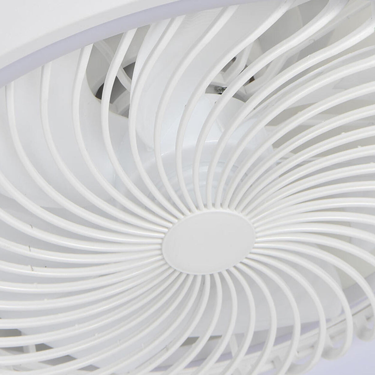Modern Simple Flush-Mounted Round Ceiling Fan Light Image - 15