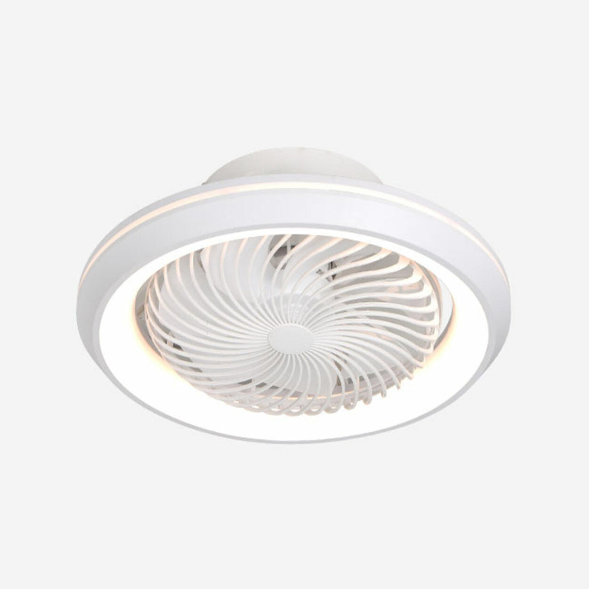 Modern Simple Flush-Mounted Round Ceiling Fan Light Image - 16