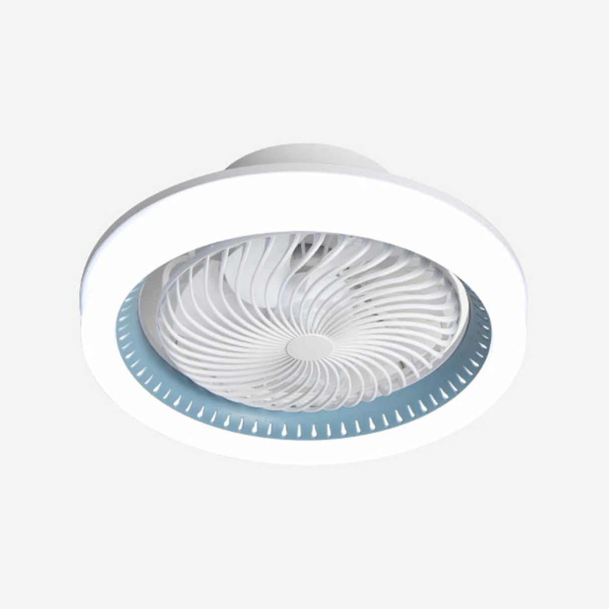Modern Simple Flush-Mounted Round Ceiling Fan Light Image - 17