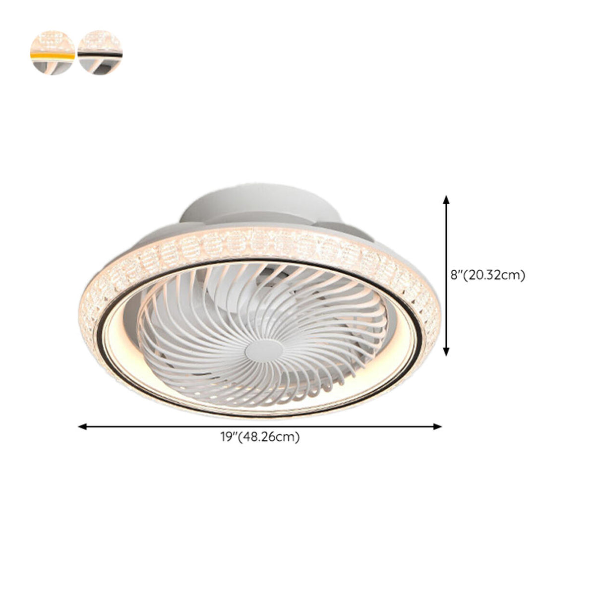 Modern Simple Flush-Mounted Round Ceiling Fan Light Image - 20
