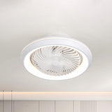 Modern Simple Flush-Mounted Round Ceiling Fan Light Image - 4