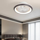 Modern Simple Flush-Mounted Round Ceiling Fan Light Image - 5