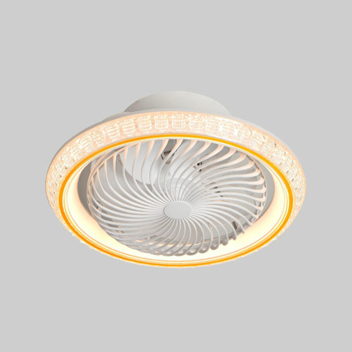 Modern Simple Flush-Mounted Round Ceiling Fan Light Image - 6