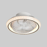 Modern Simple Flush-Mounted Round Ceiling Fan Light Image - 9