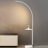 Modern Simple Gold Arc Metal Side Table Floor Lamp Image - 11