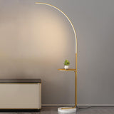 Modern Simple Gold Arc Metal Side Table Floor Lamp Image - 12