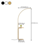 Modern Simple Gold Arc Metal Side Table Floor Lamp #size