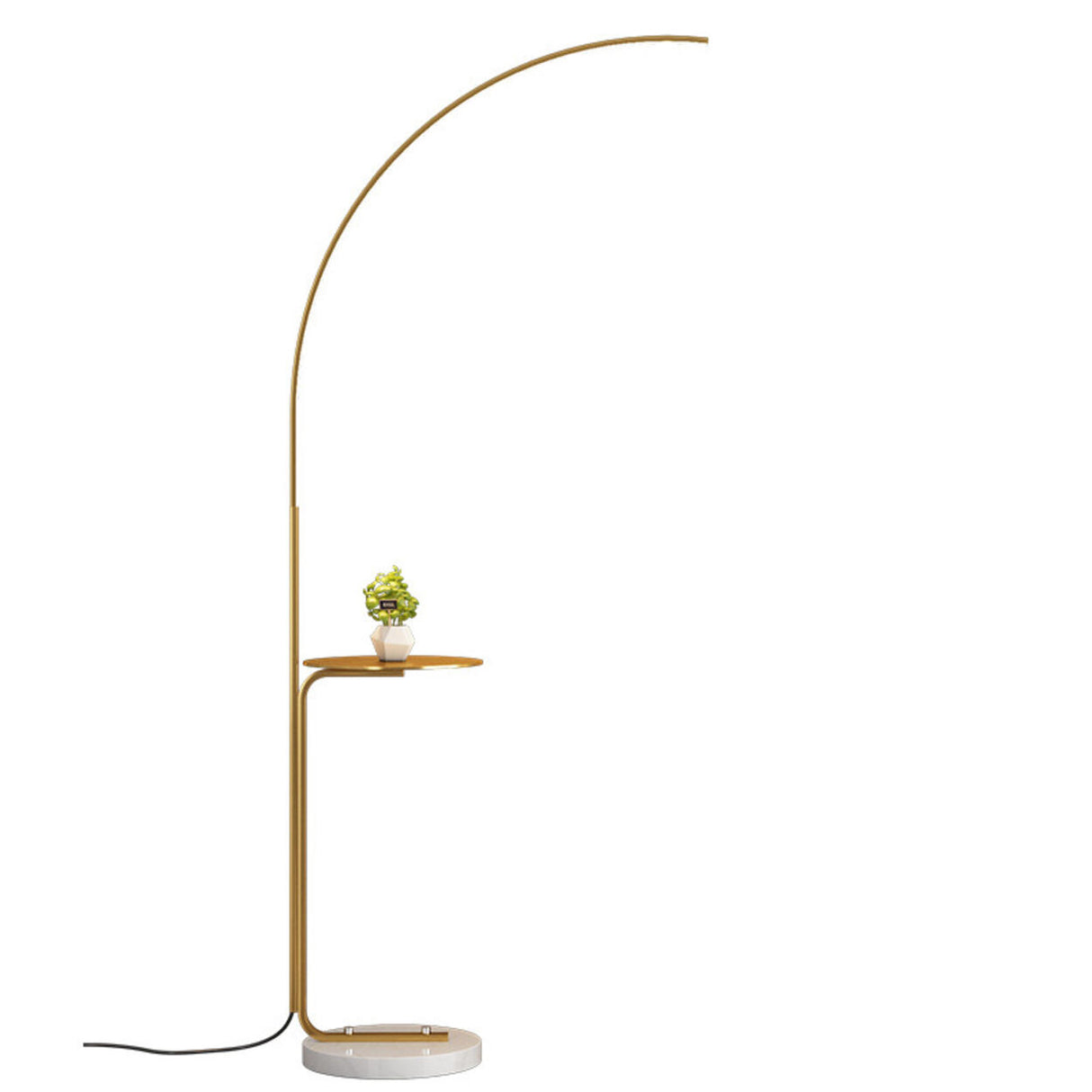 Modern Simple Gold Arc Metal Side Table Floor Lamp Image - 5