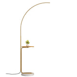 Modern Simple Gold Arc Metal Side Table Floor Lamp Image - 5