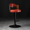 Modern Simple Gray Rotatable Round Bar Stool with Back Image - 13