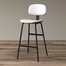 White Black Counter Stool(26"H) Modern Simple Hideskin Gray Saddle Seat Low Back Bar Stools Image - 11